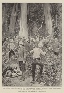 La Spedizione Ashanti, Uomini del Reggimento del West Yorkshire che liberano uno Spazio nella Foresta, sul Fiume Adra, per le loro Tende